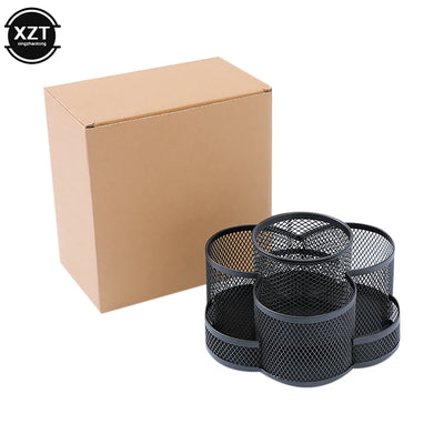 New Home Office Large Capacity Art Supply Space Saving 360 Degree Rotating 7 Compartments Pencil Holder Desk Organizer Workspace