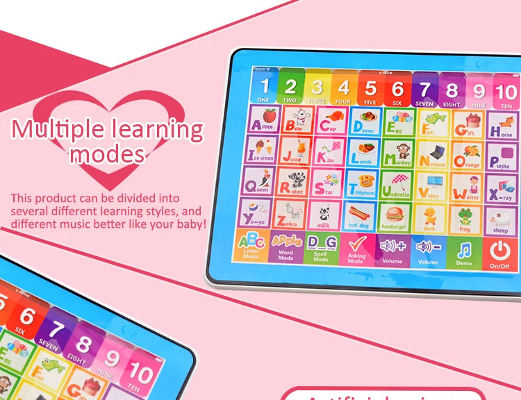 Learning Tablet for Kids Fun Touch and Learn Machine Educational Children Electronic Preschool Children Toys for Toddler Kids