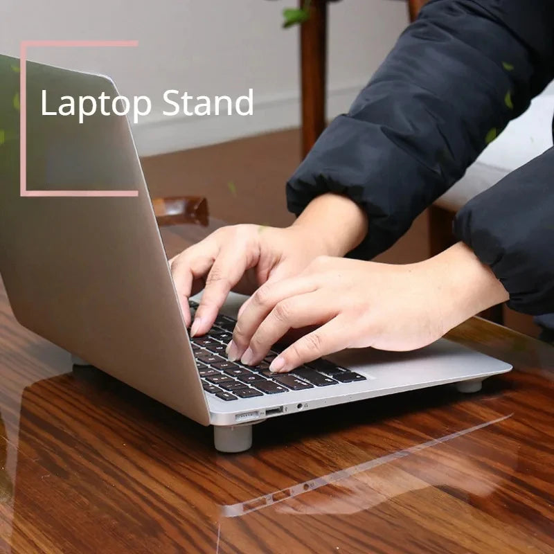 4Pcs/set Laptop Cooling Foot Pad Laptop Exhaust Heat Dissipation Soft PVC Raised Stand Computer Accessories for Mackbook Pro