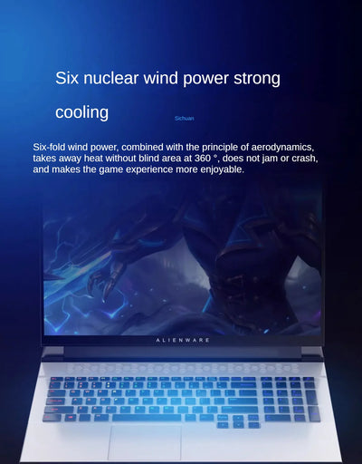 12-17 Inch Laptop Cooling Pad - 6 Quiet Fans Portable Air Cooler for Notebook Gaming with Stable Stand USB