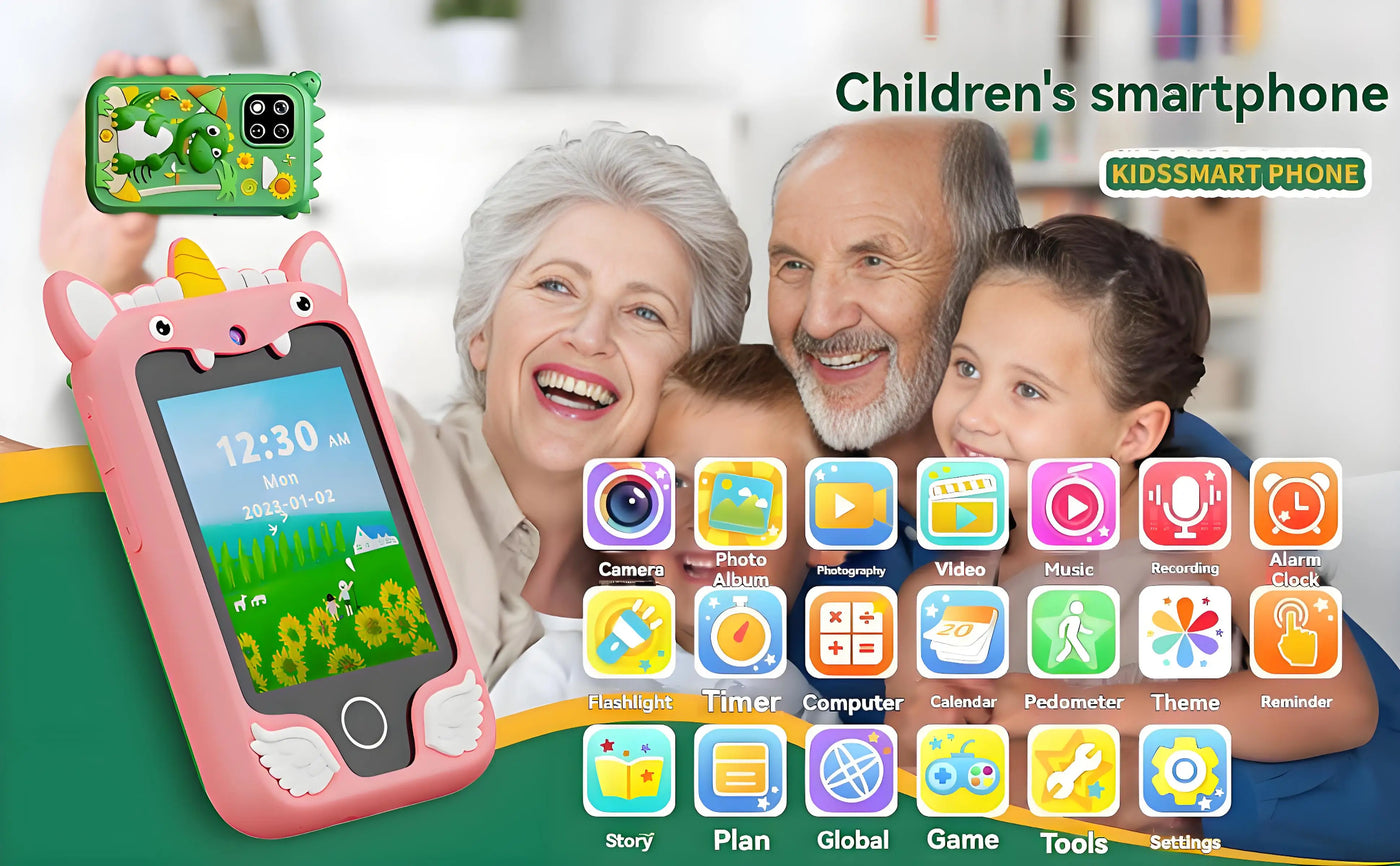 Kids Smart Educational Toys Musci Player Learning Selfie Toddler Phone Games for Children Age 3-12 Best Christmas Birthday Gifts