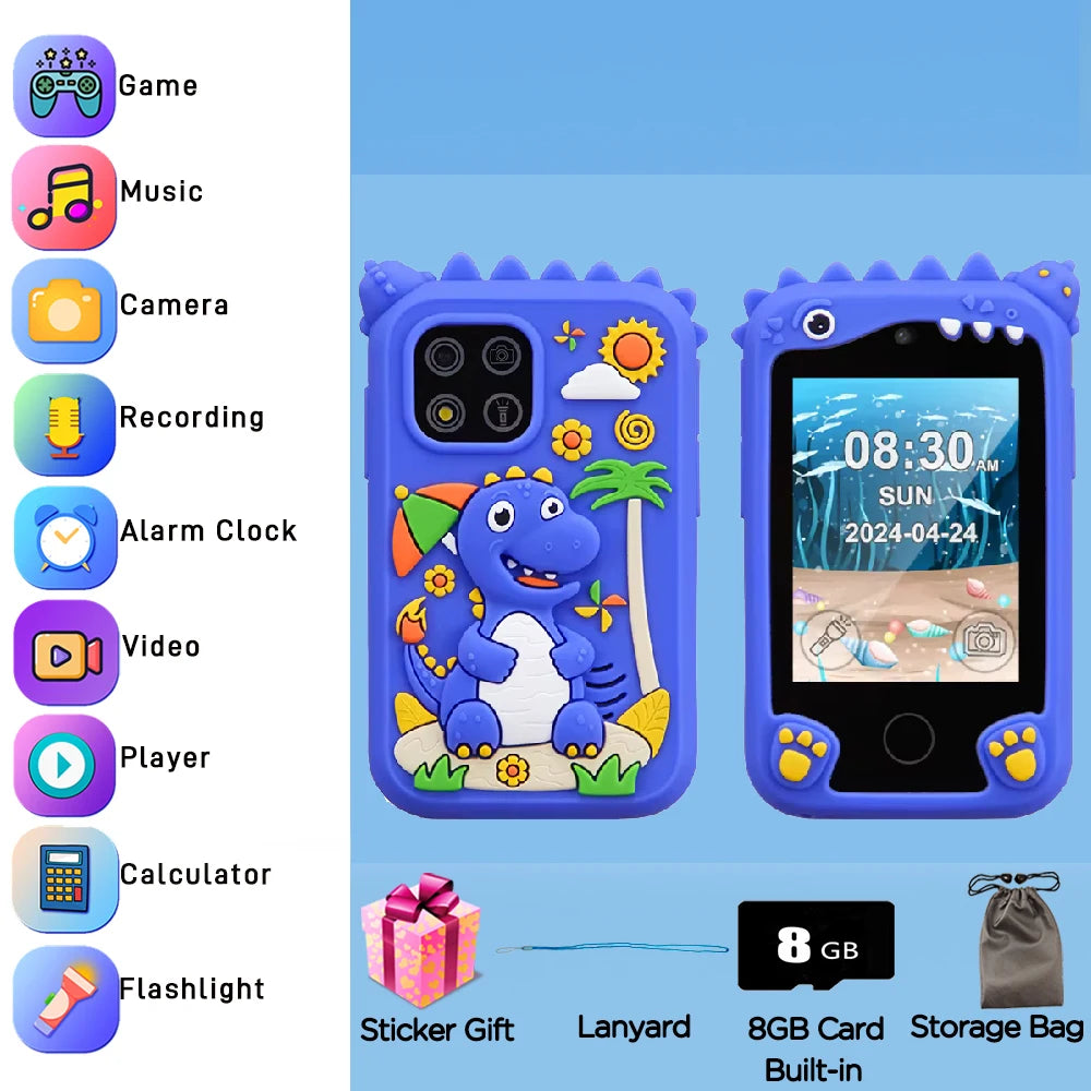 Kids Smart Educational Toys Musci Player Learning Selfie Toddler Phone Games for Children Age 3-12 Best Christmas Birthday Gifts