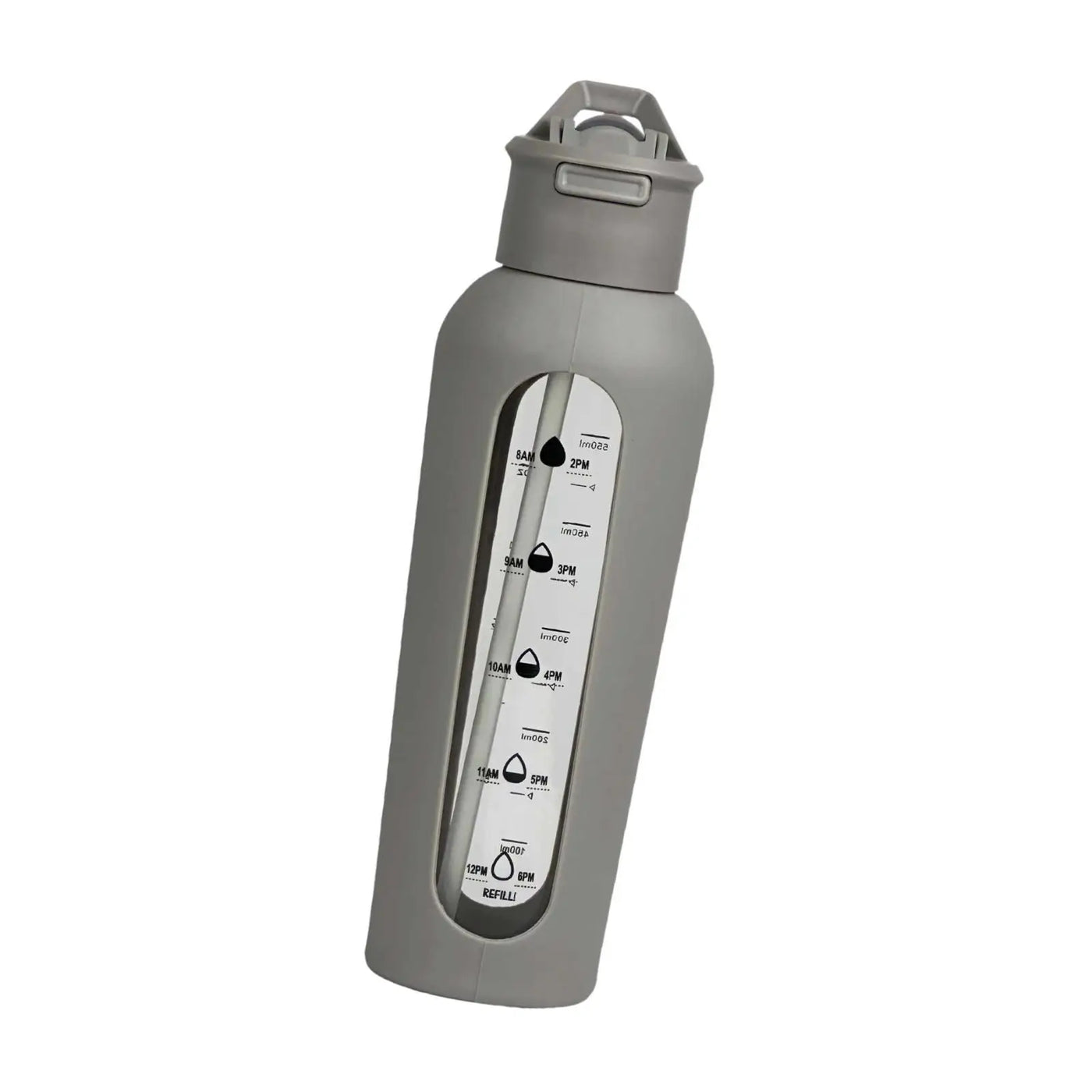 Glass Water Bottle with Silicone Sleeve Sports Bottle for Gym Travel Fitness