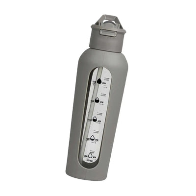Glass Water Bottle with Silicone Sleeve Sports Bottle for Gym Travel Fitness