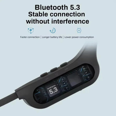 Bone Conduction Headphones, Open-Ear Wireless Bluetooth Workout Headphones with Microphones, Earphones for Sports, Running, Gym