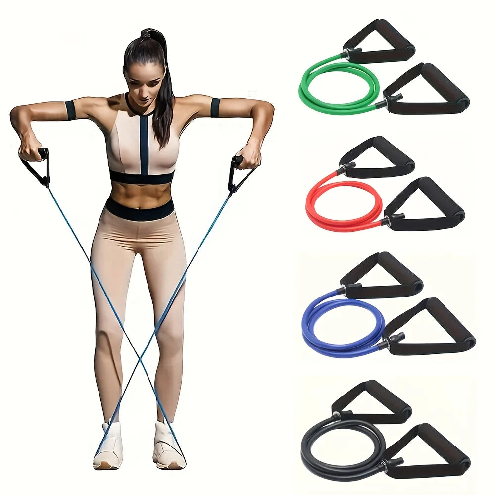 4-Level Resistance Band with Handles - Adjustable Strength Training Tube