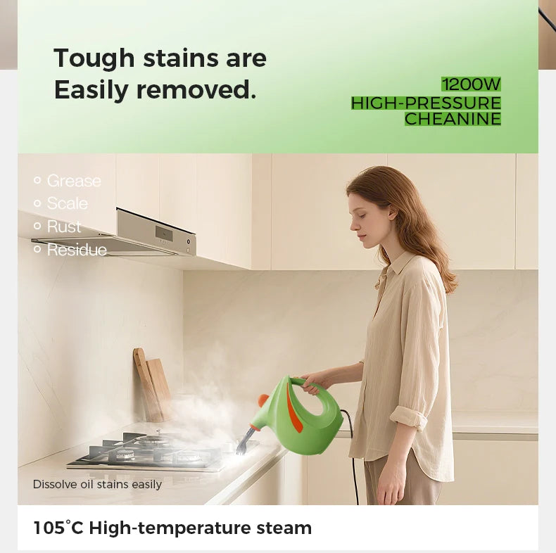 NEW Pressurized Handheld Steam Cleaner for Home, Portable Multi-purpose Deep Multi-surface Cleaning Steamer Machine