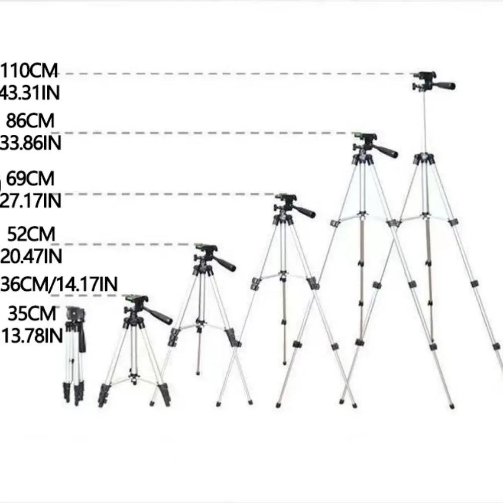 Extendable Phone Tripod Stand Black with Phone Holder Video Recording Photography Stand Portable Durable Camera Stand