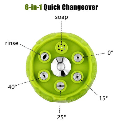 Pressure Washer Nozzle 6in1 Universal 4000Psi High Pressure Washer Spray Nozzle Garden Cleaning Pressure Jet Connect Spray Head