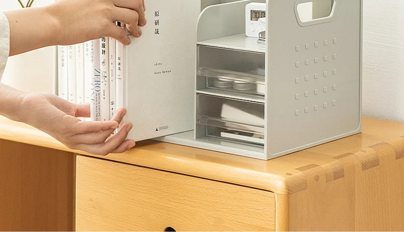 Office Desk Bookelf Desktop Organizer File Book Storage Box Rectangular Plastic Simptic Desktop Storage Box for Office