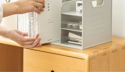 Office Desk Bookelf Desktop Organizer File Book Storage Box Rectangular Plastic Simptic Desktop Storage Box for Office