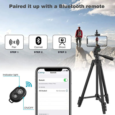Tripod For Phone 100cm Video Recording Phone Tripod Stand with Bluetooth Remote Universal Camera Phone Photography Stand