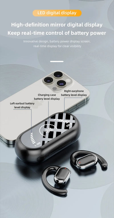 X91 OWS Earhook Earphones Bluetooth 5.3 Low Latency Gaming Sport Headset HiFi Stereo Noise Reduction Wireless Headphones Earbuds