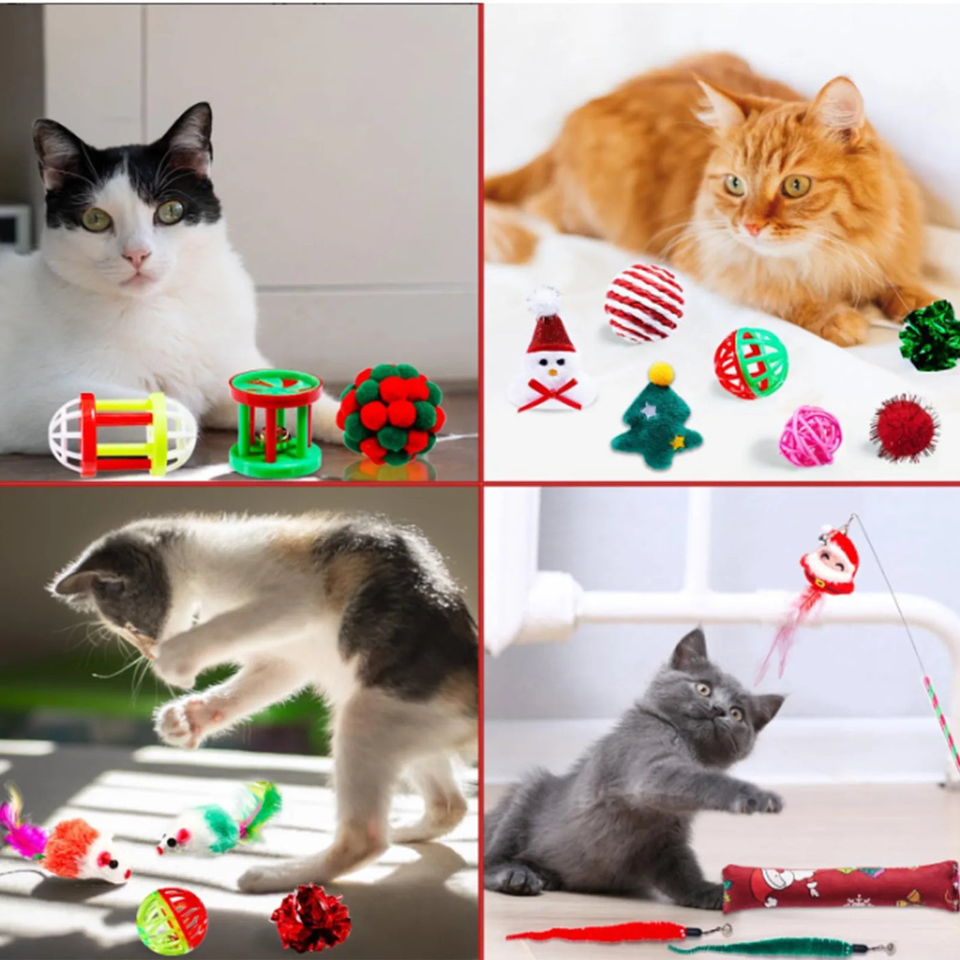 2025 Popular Creative Pet Toys to Amuse Cats Self Entertainment Cat Toys Fun Pet Toy Supplies Assorted Cat Christmas Toys Gift
