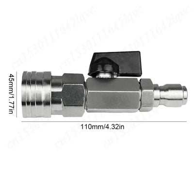 High Pressure Washer Ball Valve Kit with 3/8 Or 1/4 Inch Quick Connect Plug Power Washer Hose Control 4500 PSI Water Flow Switch