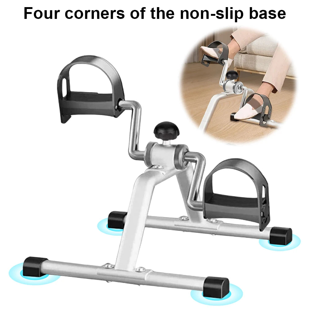 Portable Pedal Exerciser Mini Exercise Bike Adjustable Resistance Under Desk Bike Pedal Exerciser Multi-Function for Seniors