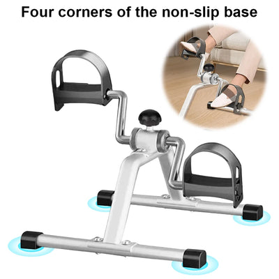 Portable Pedal Exerciser Mini Exercise Bike Adjustable Resistance Under Desk Bike Pedal Exerciser Multi-Function for Seniors