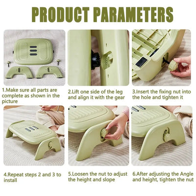 Ergonomic Massage Footstool Durable Adjustable Height Under Desk
