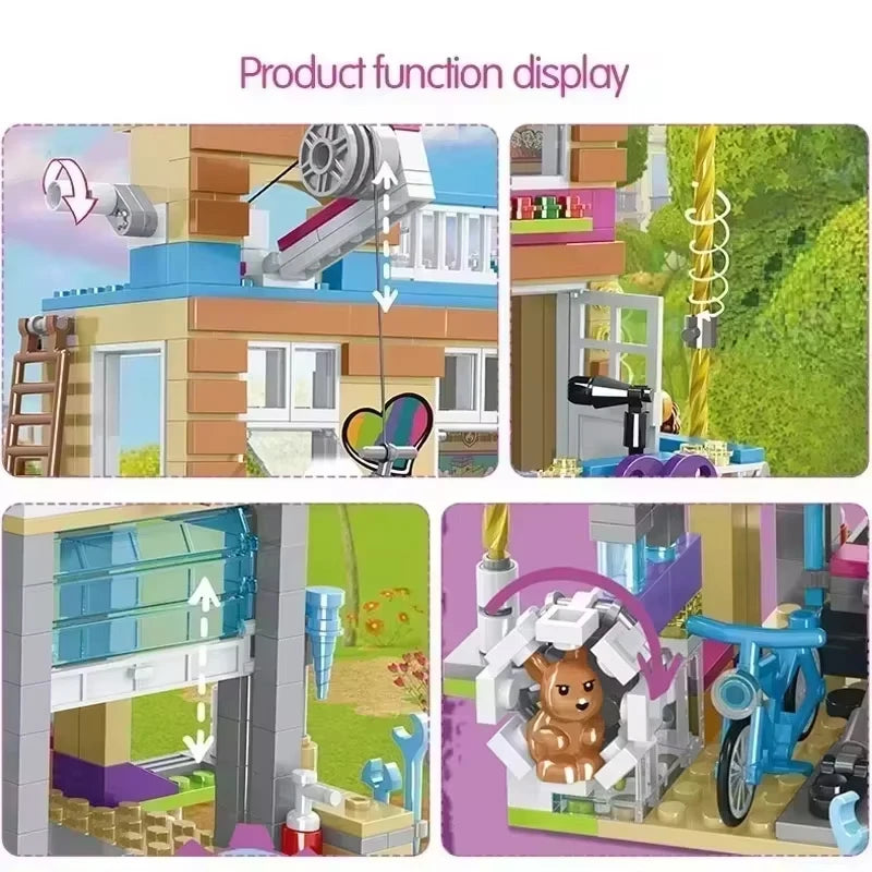 2025 Girls Building Tree House Building Blocks Toys Villa Castle Building Blocks Classic Friends Girl Toy For Kids Birthday Gift