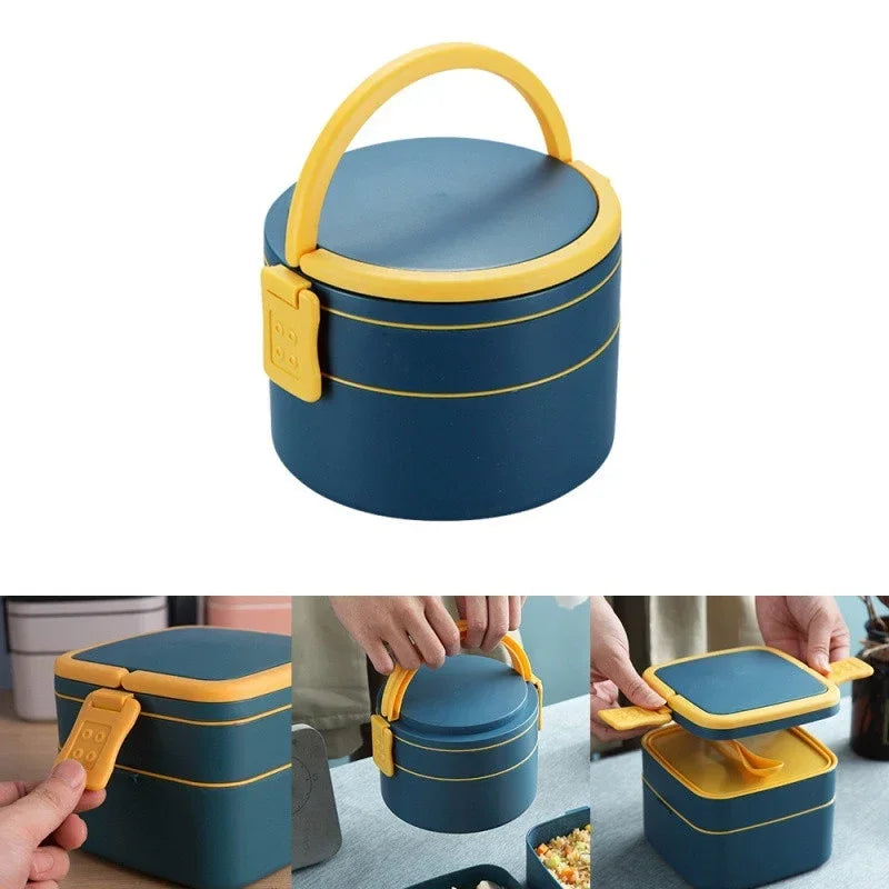 Kitchen Microwave Heating Portable Lunch Box Household Refrigerator Crisper Fruit Lunch Box Essential For Office Staff