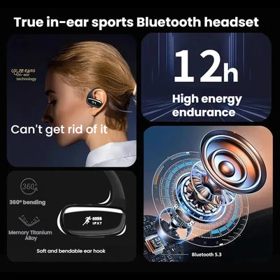 Wireless Earbuds Bluetooth 5.4 Headphones Bluetooth Gym Running Headphones 32GB MP3 Player for Workouts, Running, Cycling