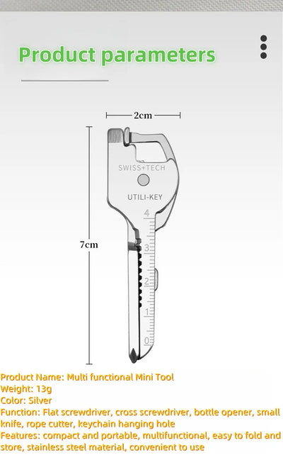 Outdoor multifunctional keychain multifunctional tool 6-in-1 folding mini knife hardware tool creativity