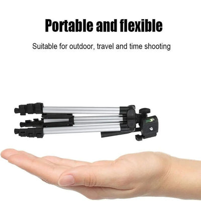 Extendable Phone Tripod Stand Black with Phone Holder Video Recording Photography Stand Portable Durable Camera Stand
