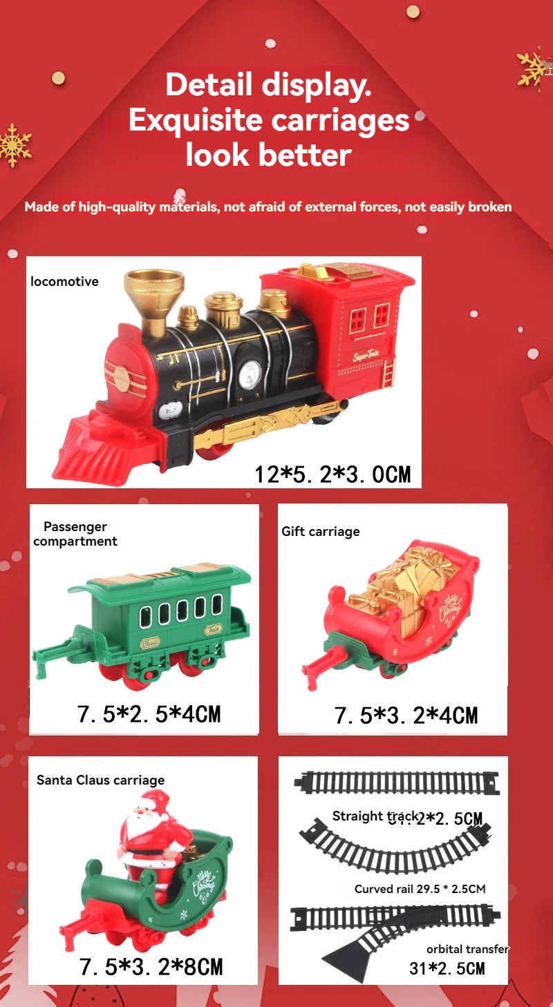 2025 Mini Electric Christmas Train Toy Electric Rail Car Children's Simulation Car Toy Children's Christmas Gift