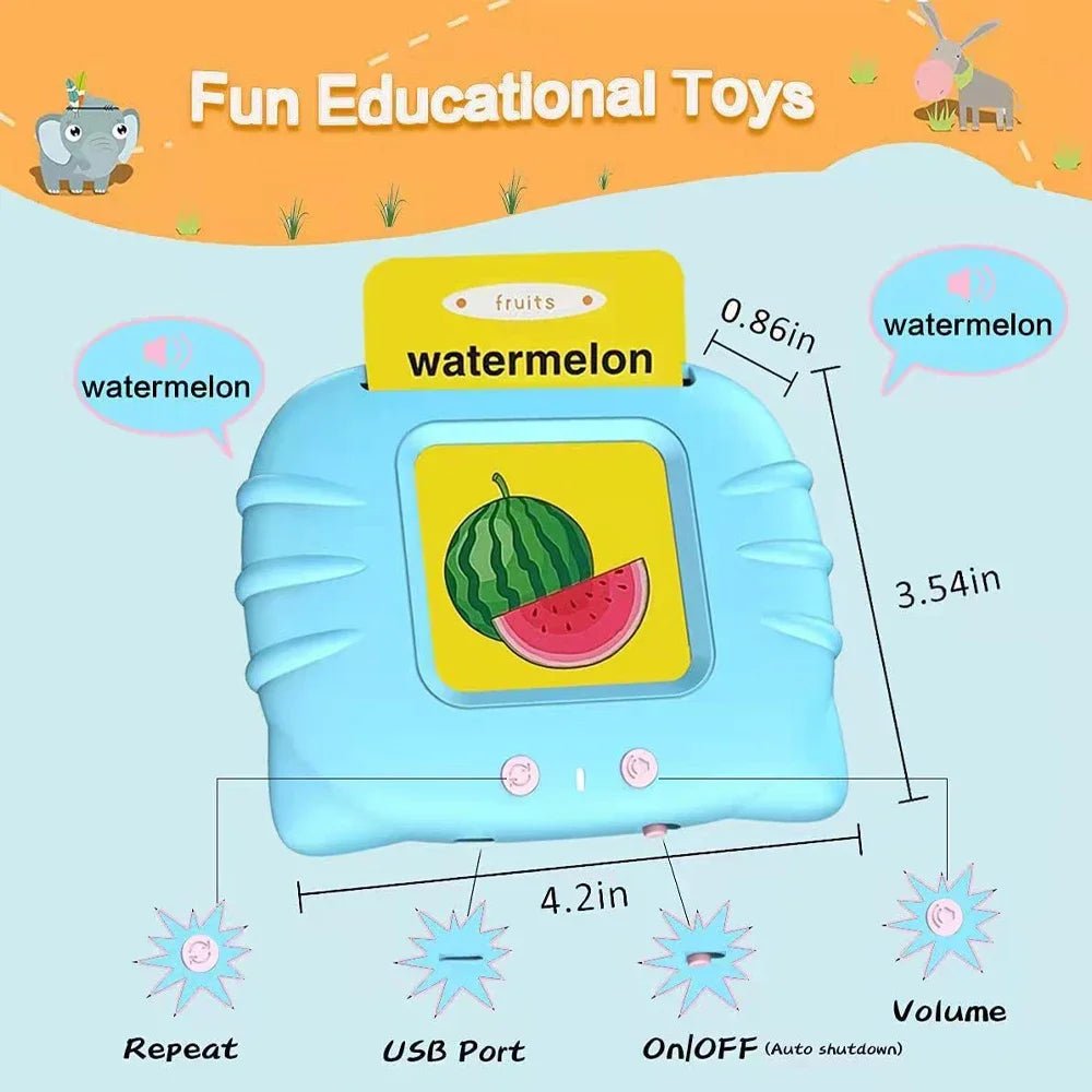Kids Learn English Toys Early Intelligent Education Audio Electronic Book Flash Card Reading Machine For Toddlers Reading Gadget