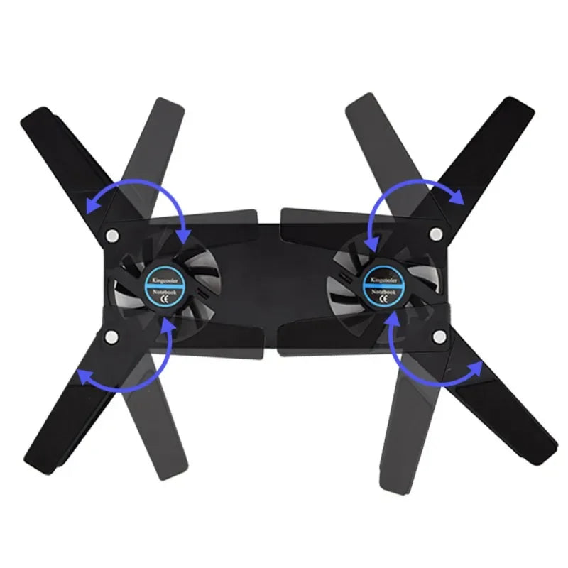 1PCS Air-cooling Laptop Cooler Laptop Cooling Pad USB Powered Cooling Dock Bracket Stand Dual Fan for PC Fan Gaming Accessory