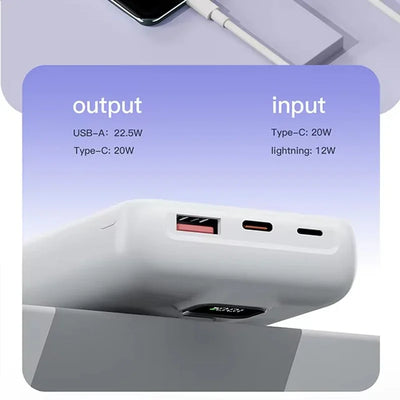Portable Magnetic Wireless10000mAh Transparent Power Bank Supports PD20W 15W Charging Mobile Power Supply  for iPhone