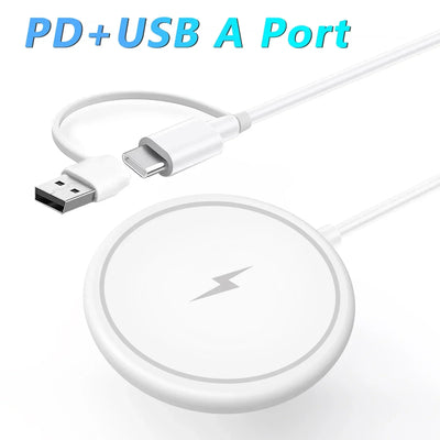 30W Magnetic Wireless Charger Pad for iPhone 15 14 13 12 11 Pro Max Mini Desktop Chargers USB A PD Magnet Fast Charging Station