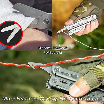 Multitool Folding Knives Pliers Wire Cutter Can Opener Screwdriver Scissor Clamp Hand Tools Diy EDC Survival Gear Manual Pliers