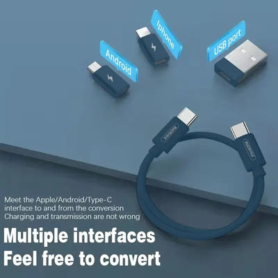 Multi USB Type C to C 60W Charging Adapter Cable Kit USB C to Lighting Conversion Set USB A & Type C to Micro/Type C/Lighting