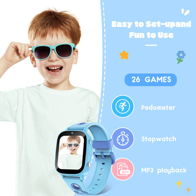 2025 New Kids Toy Game Watch HD Touch Screen Camera 26 Games Sleep Monitoring Alarm Clock Calculator Birthday Gift Boy Girl