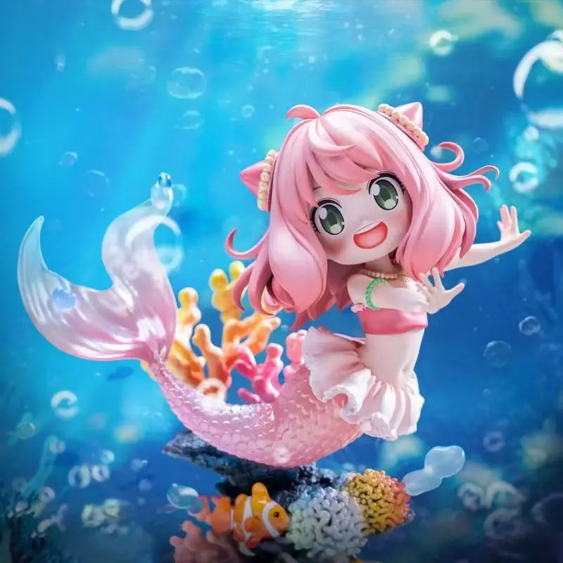 Anime Figurines Spy Games Home Decor Figurines Ania Cosplay Mermaid Series Cute Teenage Anime Trendy Toy Models Desktop Ornament