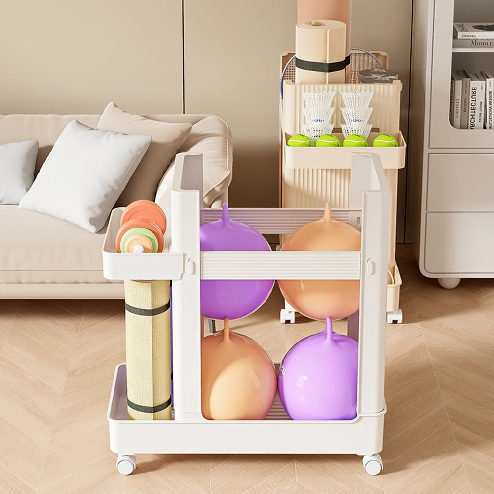 Gym Equipment Organizer Trolley with Wheels Sports Equipment