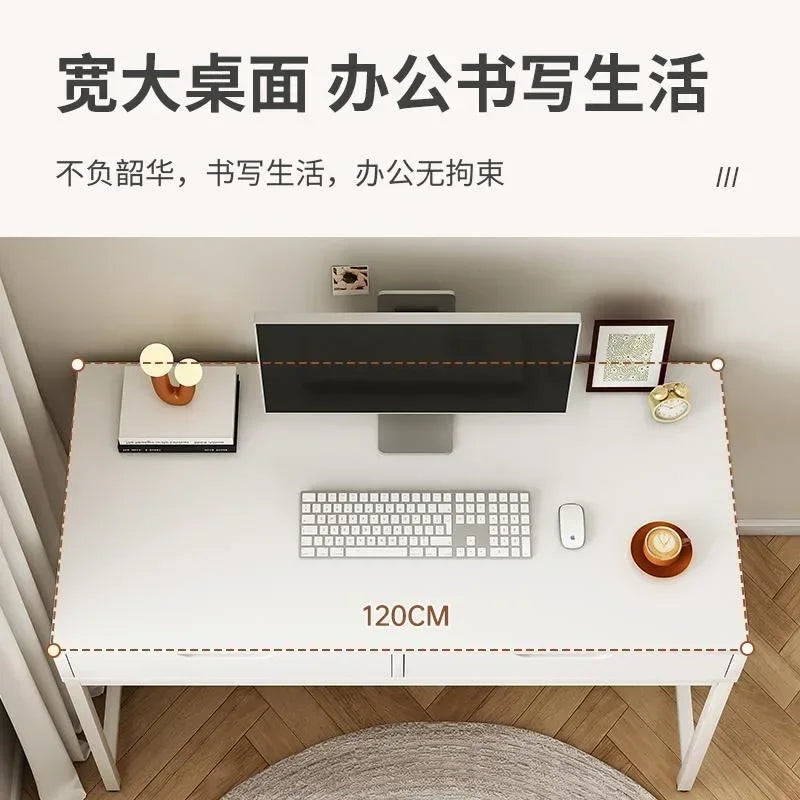 Home Computer Desk with Storage Shelves Modern Executive Study
