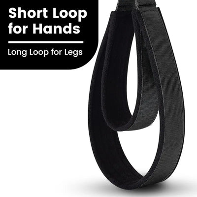 2Pcs Black Fitness D-Ring Double Loop Strap, Pilates Equipment D-Ring Strap, Home Gym Yoga Workout Sports Accessories