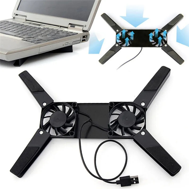 Laptop Cooling Pad Air-cooling Laptop Cooler USB Powered Cooling Dock Bracket 2 Fan for Notepad Universal 7 15" 1 Notebook Stand