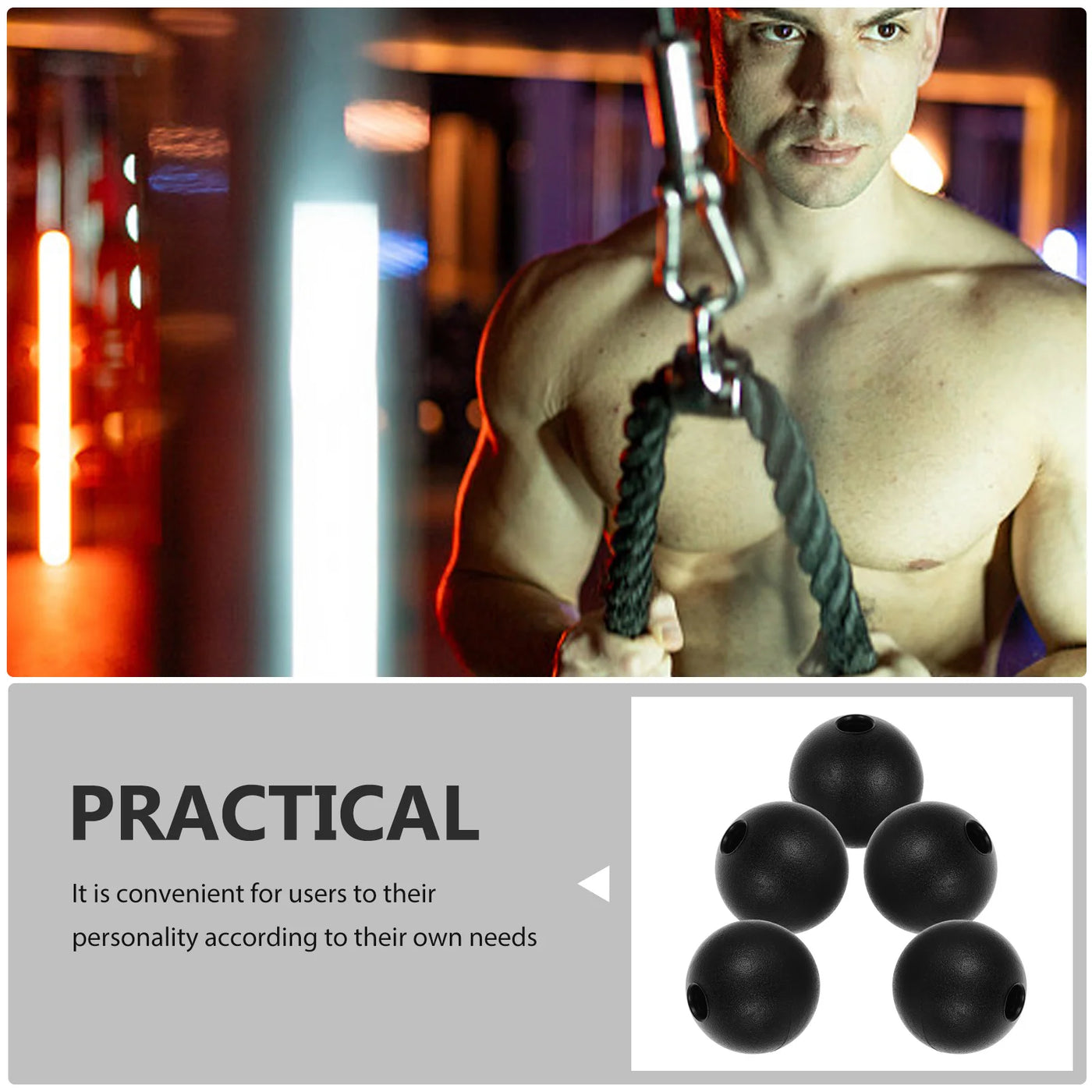 Cable Ball Stoppers - Steel Wire Rope Limiters for Home Gym (5-Pack)