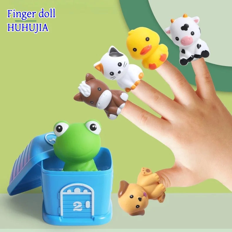 Learning Toys for 3+ Year Old Toddlers, 10pcs Farm Animals Barn Toys Finger Puppets for Kids,Montessori Counting Matching