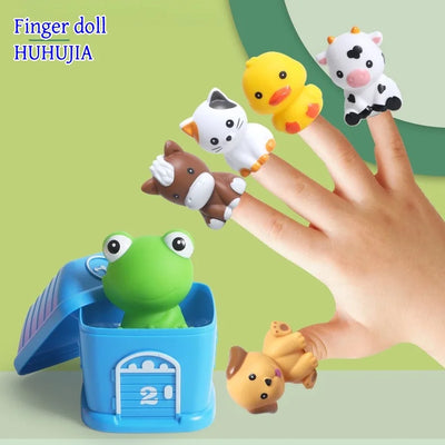 Learning Toys for 3+ Year Old Toddlers, 10pcs Farm Animals Barn Toys Finger Puppets for Kids,Montessori Counting Matching