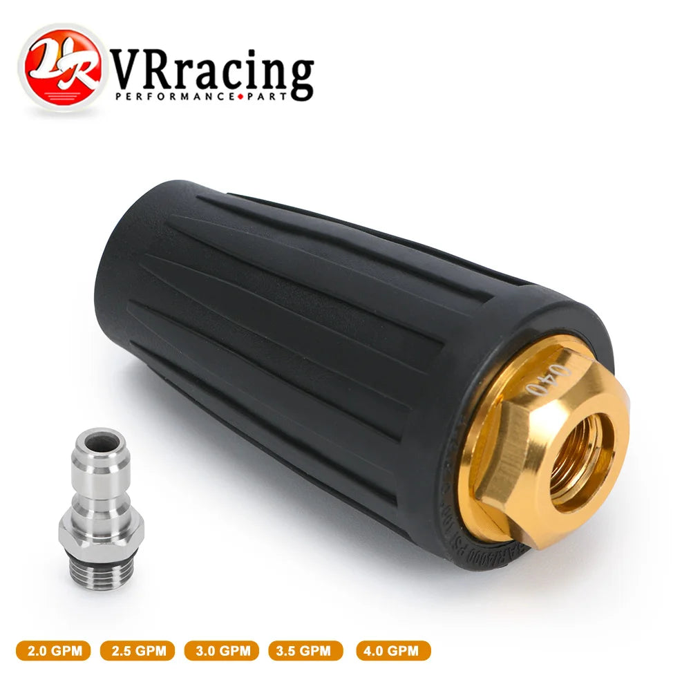 Turbo Nozzle for Pressure Washer 360° Rotating with 1/4" Quick Connector, 4000 PSI, Orifice 2.0/2.5/3.0/3.5/4.0 GPM