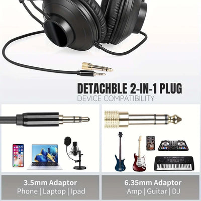 EYOUO Studio headphones with excellent sound quality, suitable recording, podcasting, DJing, and playing the keyboard.