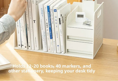 Office Desk Bookelf Desktop Organizer File Book Storage Box Rectangular Plastic Simptic Desktop Storage Box for Office