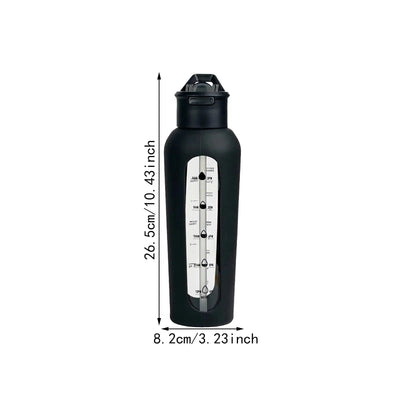 Glass Water Bottle with Silicone Sleeve Sports Bottle for Gym Travel Fitness