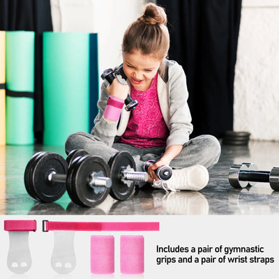 4 Pcs Gymnastics Grips Adjustable Elastic Wrist Straps Girls Kids Palm Protectors Workout Equipment Training Accessories Sport