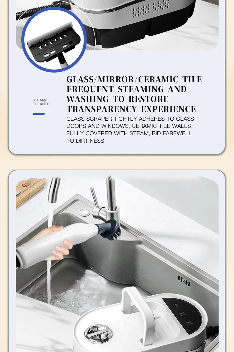 Steam Cleaner High Temperature Household Sterilization for Air Conditioner,Sofa,Kitchen Hood Car Handheld Steam Cleaner EU Plug