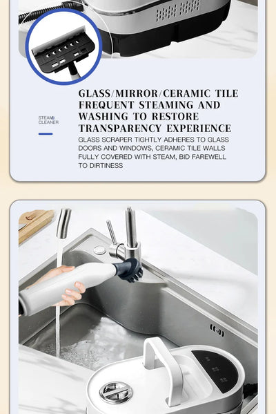 Steam Cleaner High Temperature Household Sterilization for Air Conditioner,Sofa,Kitchen Hood Car Handheld Steam Cleaner EU Plug